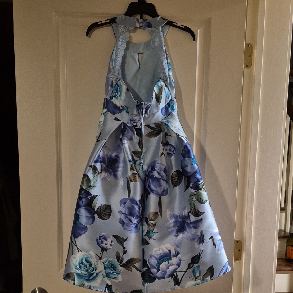 Floral Blue Kids Dress - Picture 4 of 6